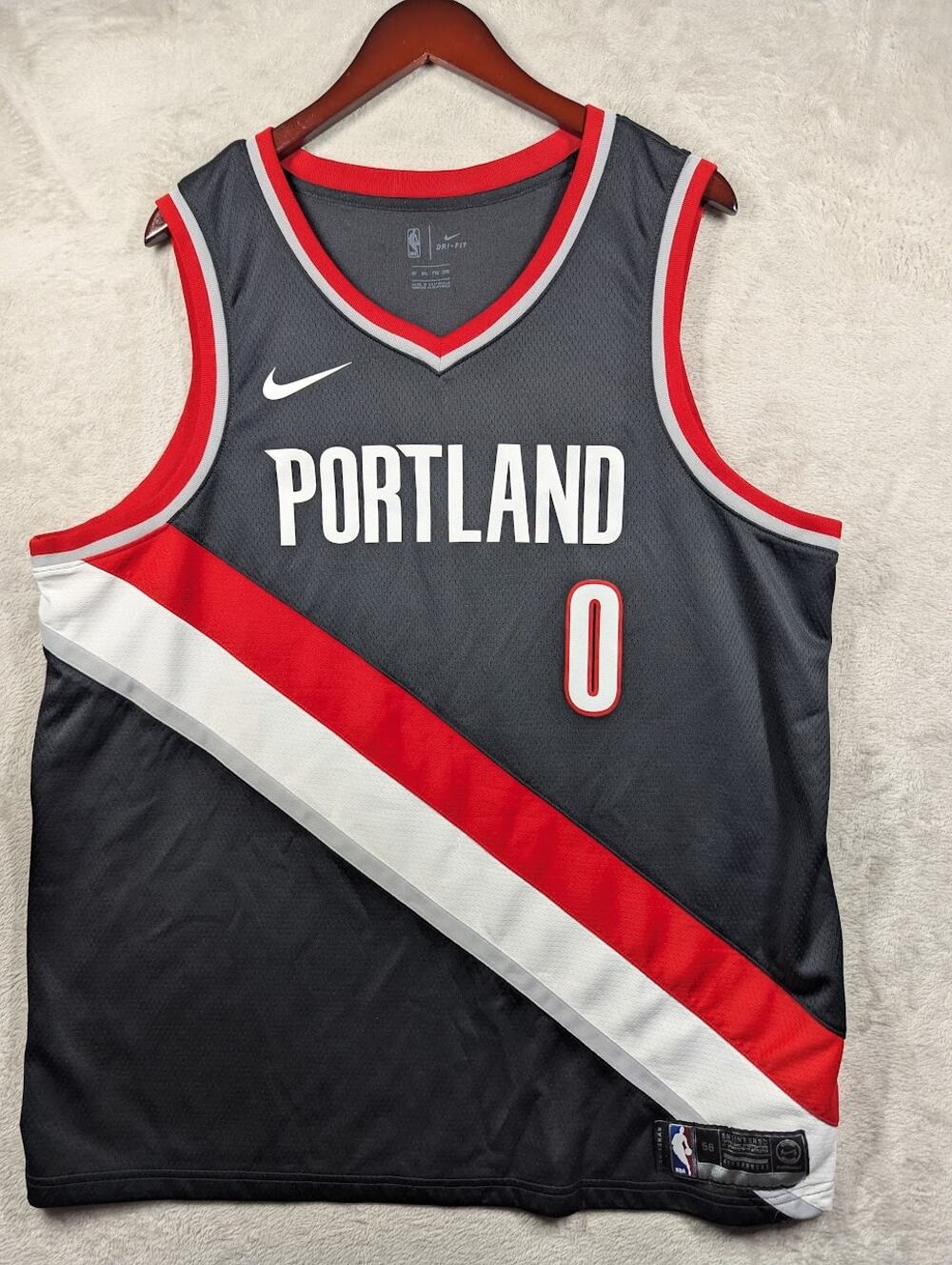 Portland Trail Blazers Damian Lillard #0 Basketball Jersey 0 Swingman NBA XXL 56